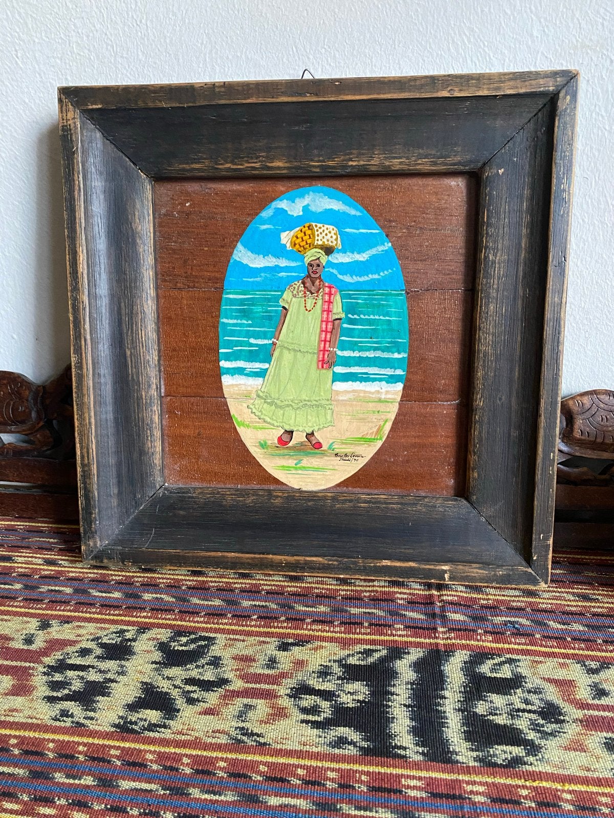 Origineel Braziliaans 'Baiana' (‘70) Handgeschilderd op Hout, Ophalen of Verzenden