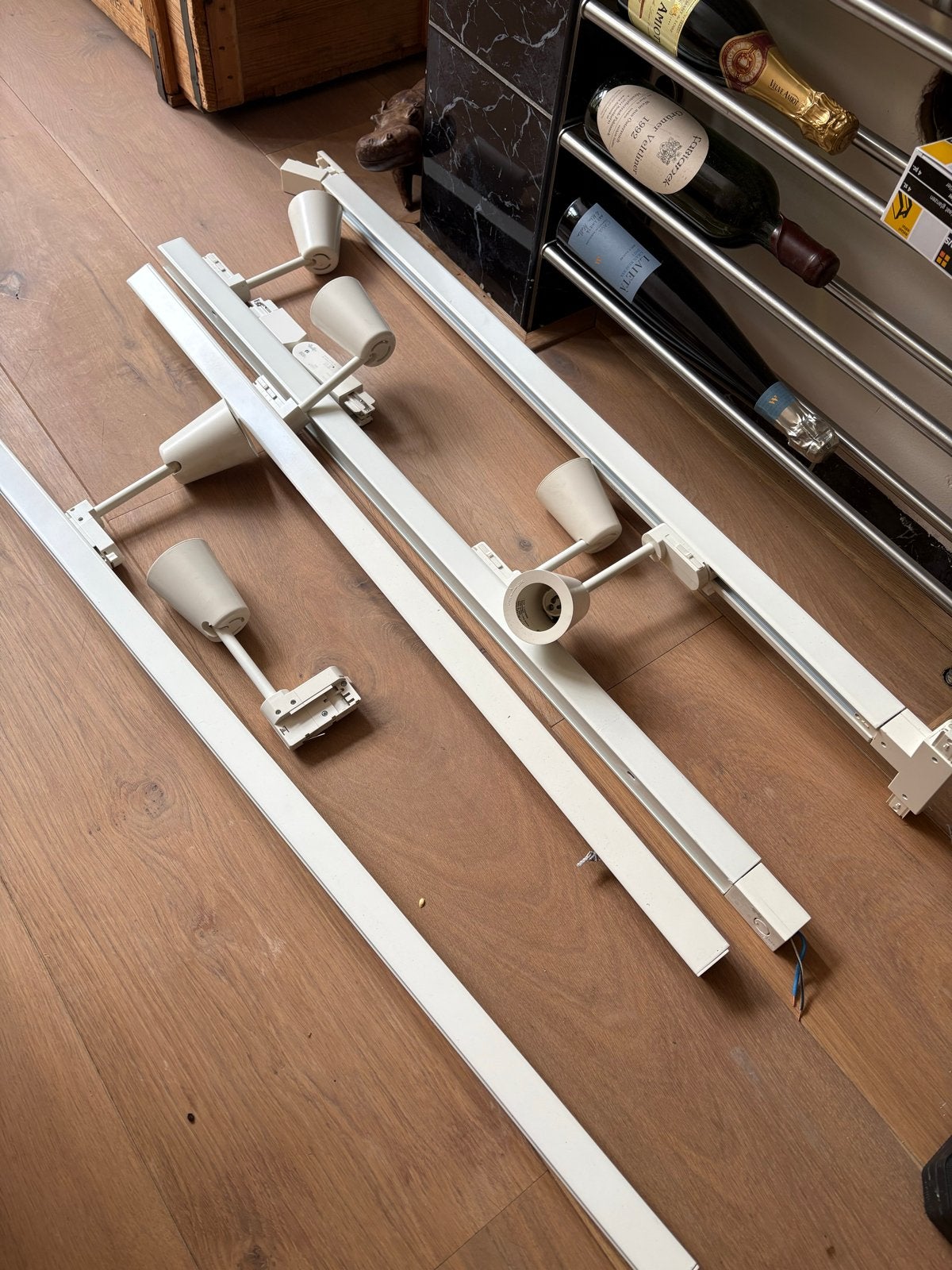 Witte railverlichting met 6 spots, Ophalen, Gebruikt, Metaal