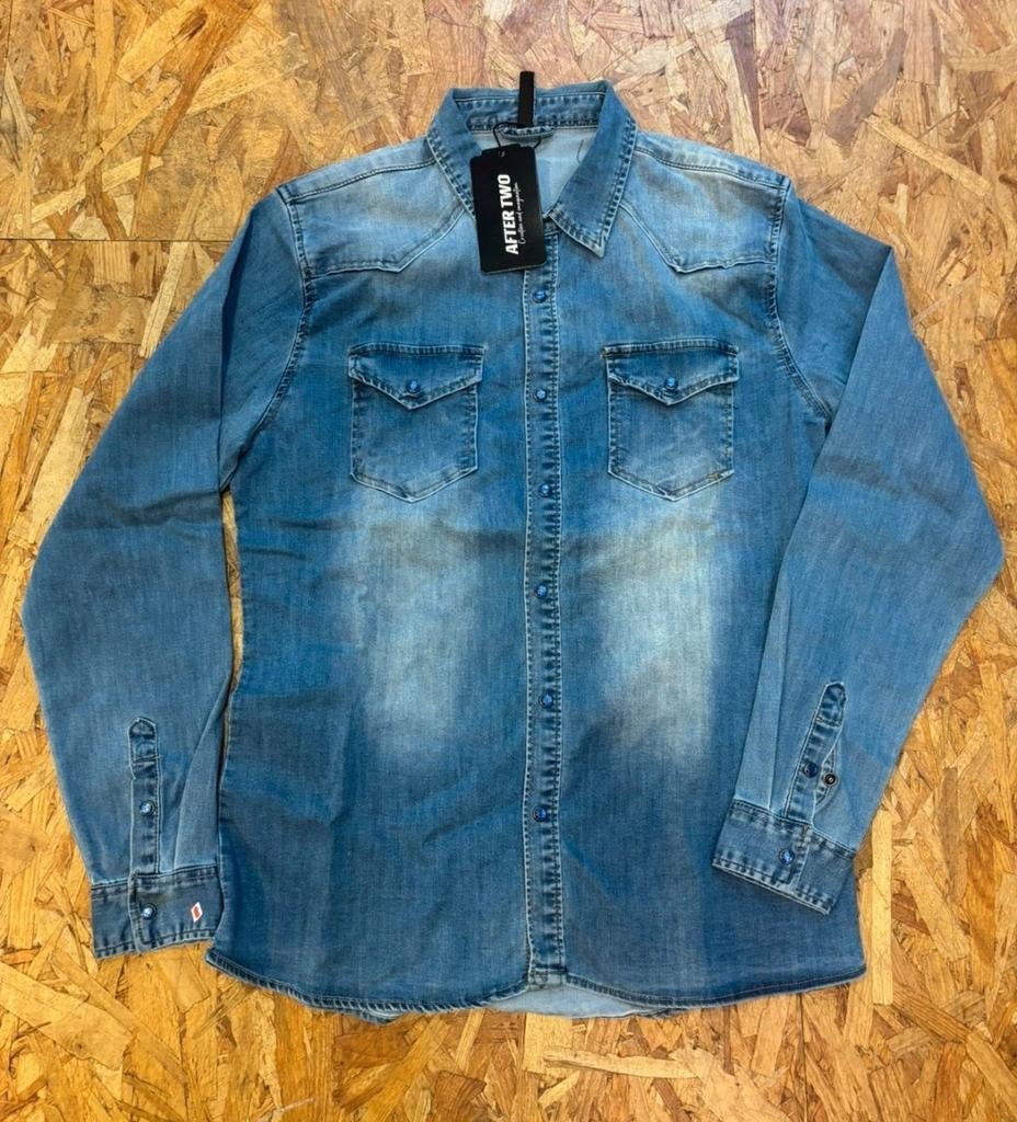 Nieuw Jeans Overhemd XL (valt als L), Blauw, Nieuw, Ophalen of Verzenden, Halswijdte 41/42 (L)