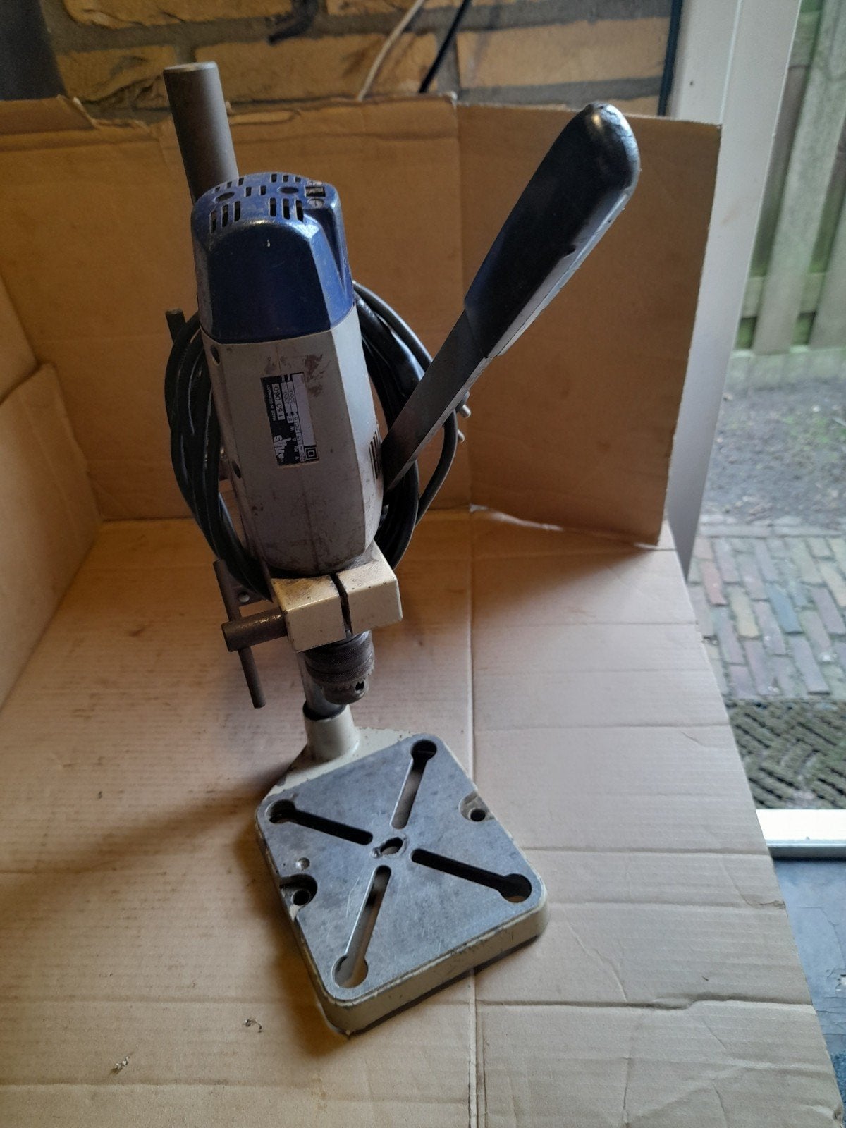 Boorstandaard met Atlas boormachine - 310W, Ophalen of Verzenden, Gebruikt, Minder dan 400 watt, Kolomboormachine