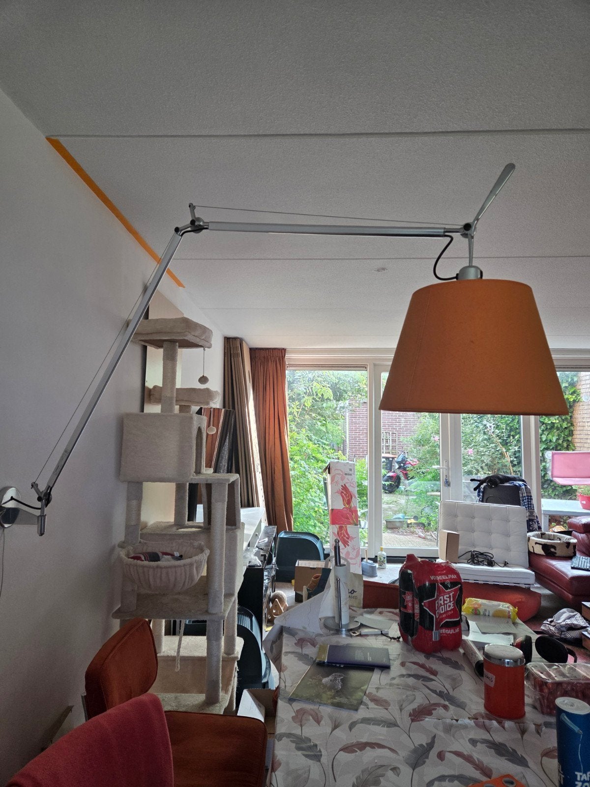 Artemide Tolomeo Mega wandlamp met oranje kap, Ophalen, Zo goed als nieuw