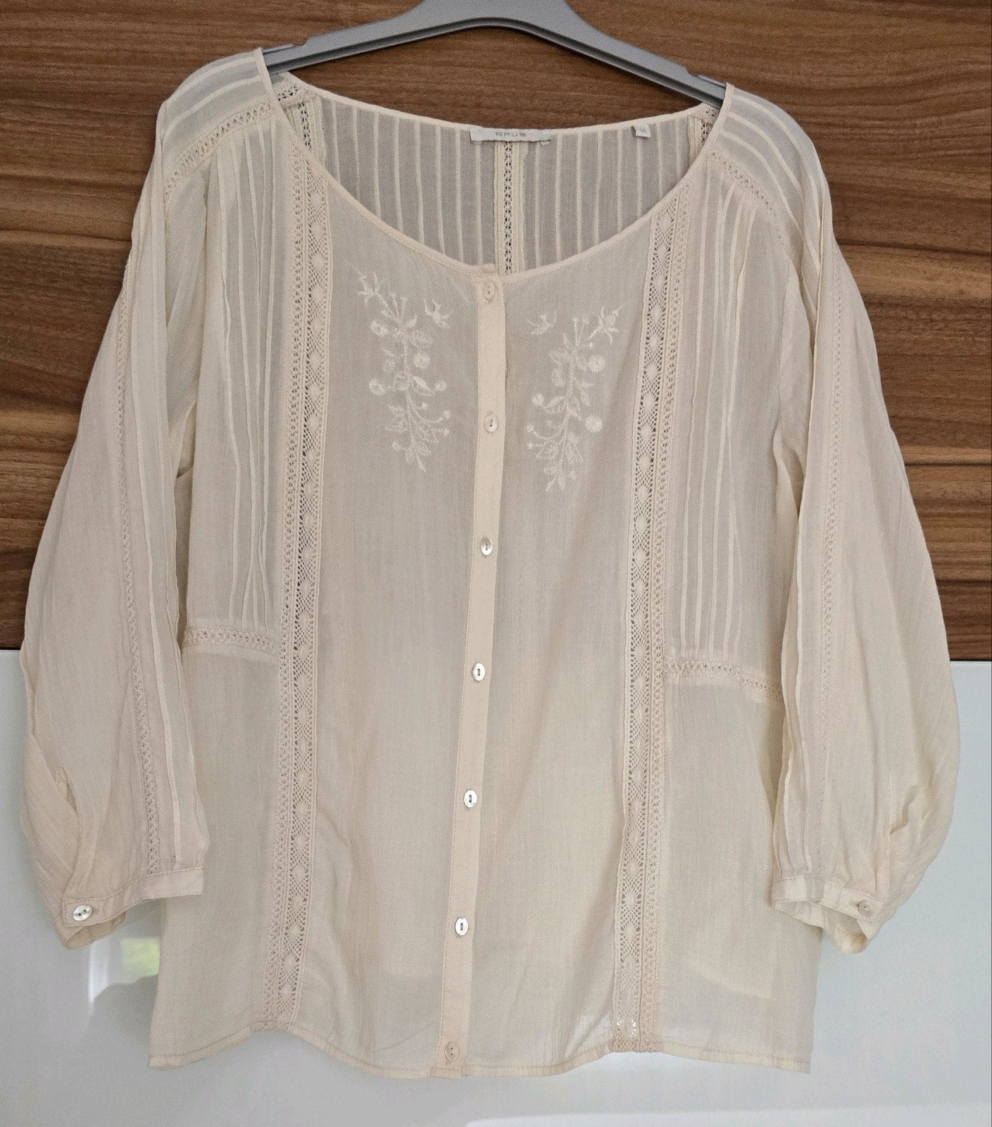 Dames blouse mt 40 mrk Opus zgan, Kleding | Dames, Blouses en Tunieken, Maat 38/40 (M), Beige, Ophalen of Verzenden, Zo goed als nieuw