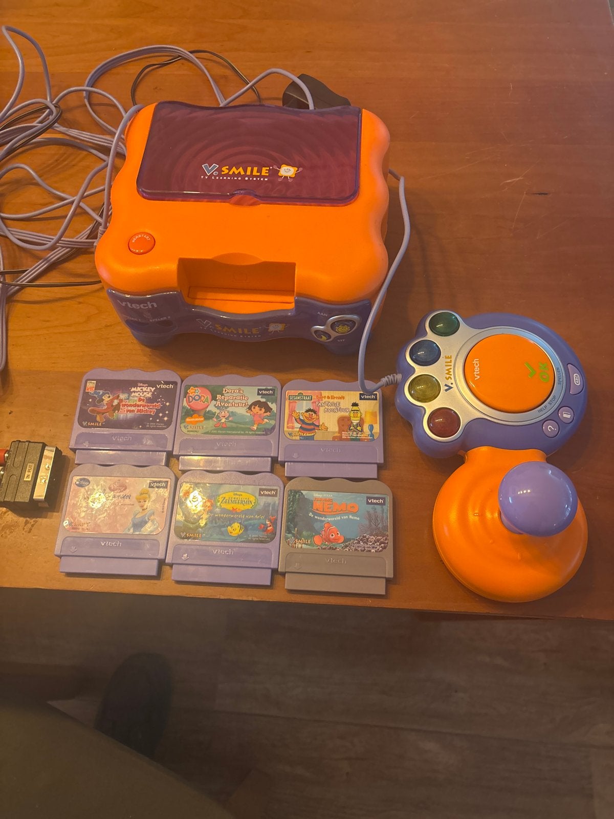 VTech V.Smile TV Learning System met 6 spellen, Ophalen of Verzenden, Overige merken, Gebruikt