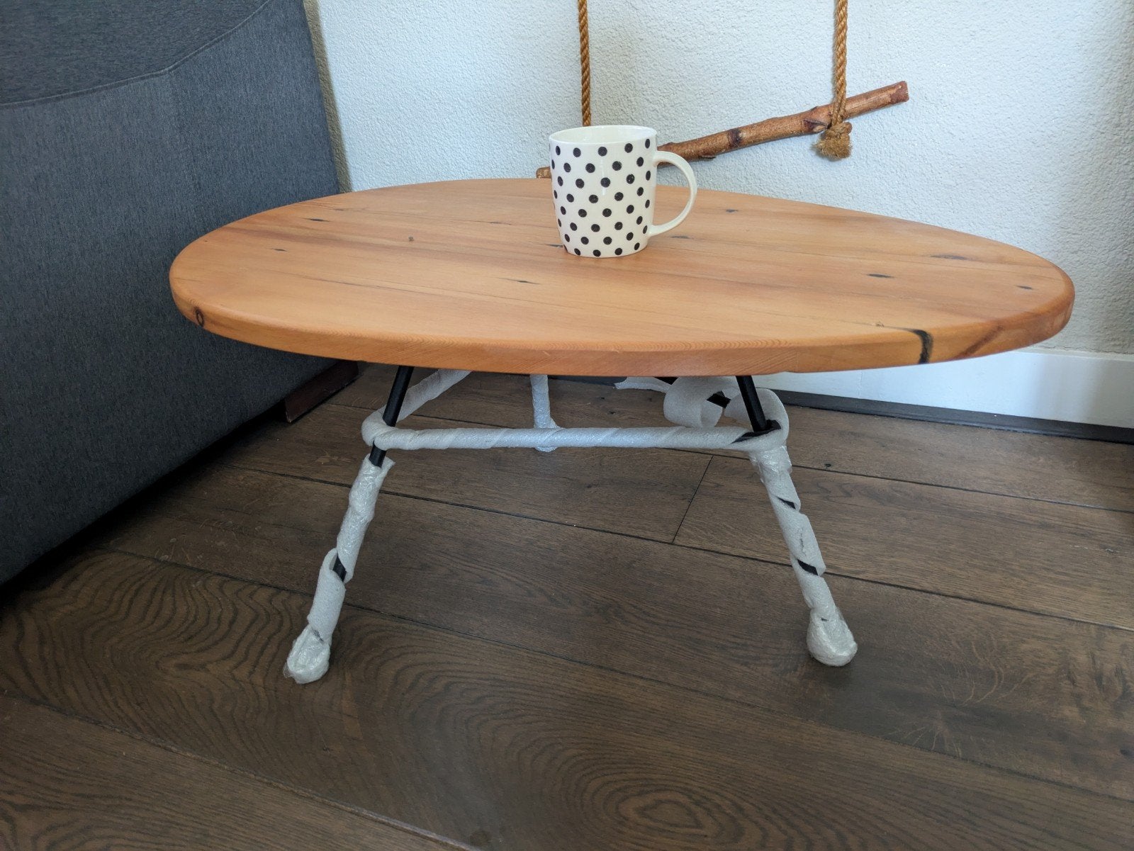 Bijzettafel van Mexicaans hardhout Tzalam, Ophalen, Ovaal, 50 tot 100 cm
