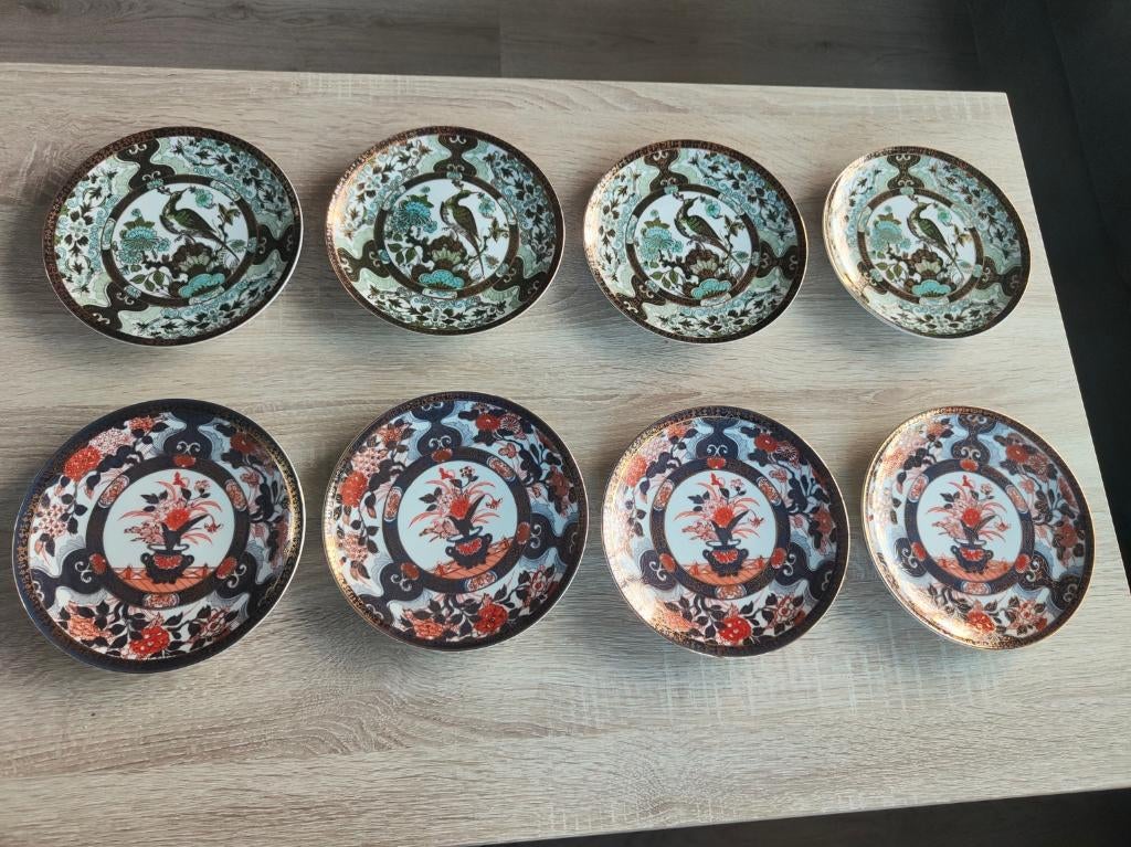 8 x Saji Imari Japans antiek porseleinen wandborden, Ophalen of Verzenden
