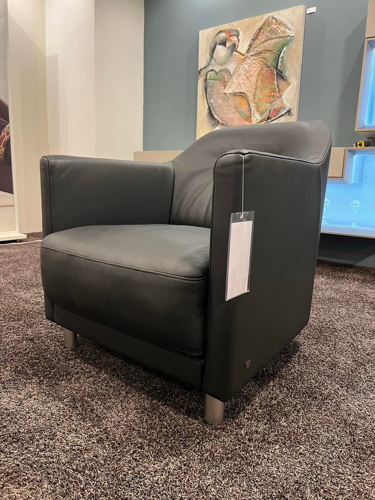 Nieuw Rolf Benz Onda Fauteuil zwart leer Design stoel, Nieuw, Ophalen of Verzenden, Rolf Benz, Cor