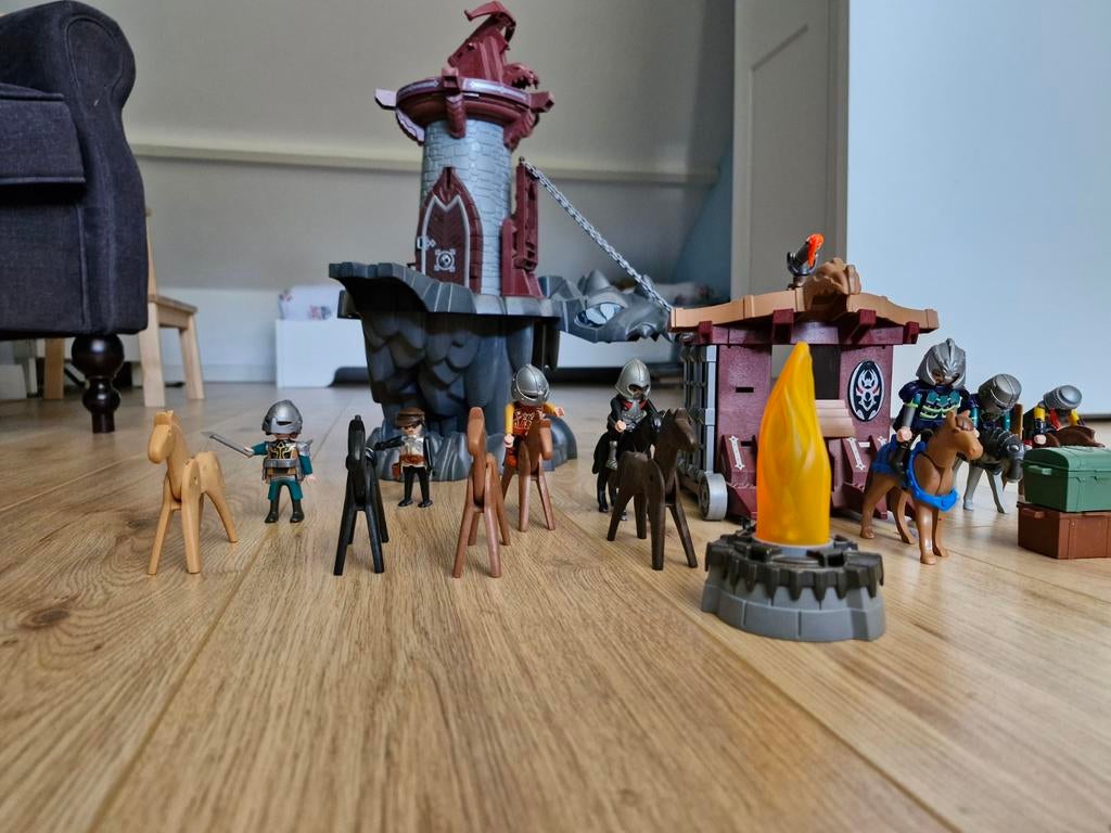 Playmobil Drakenburcht met ridders en paarden, Ophalen, Gebruikt, Jongen of Meisje