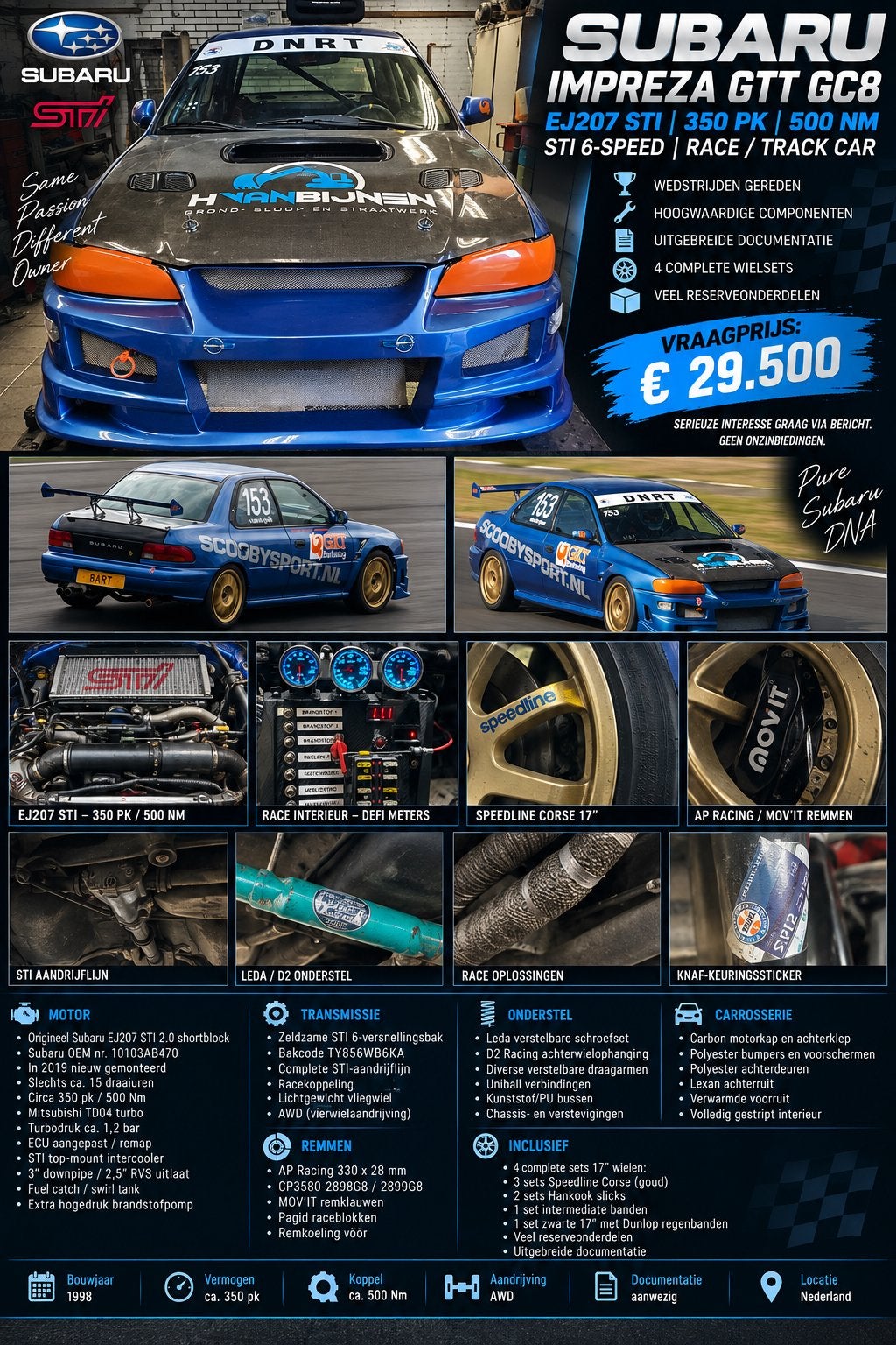 Subaru Impreza GTT GC8 EJ207 STI 350pk Raceauto