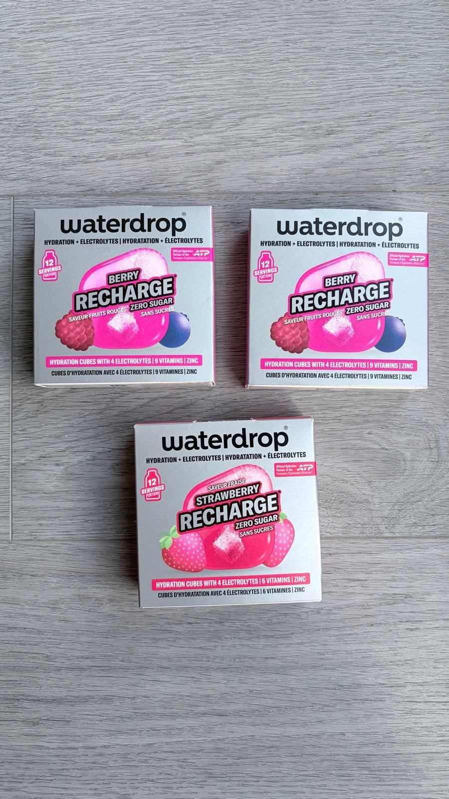 Waterdrop Elektrolyten: 2x Berry Recharge, 1x Strawberry Rec, Verzenden, Nieuw, Poeder of Drank