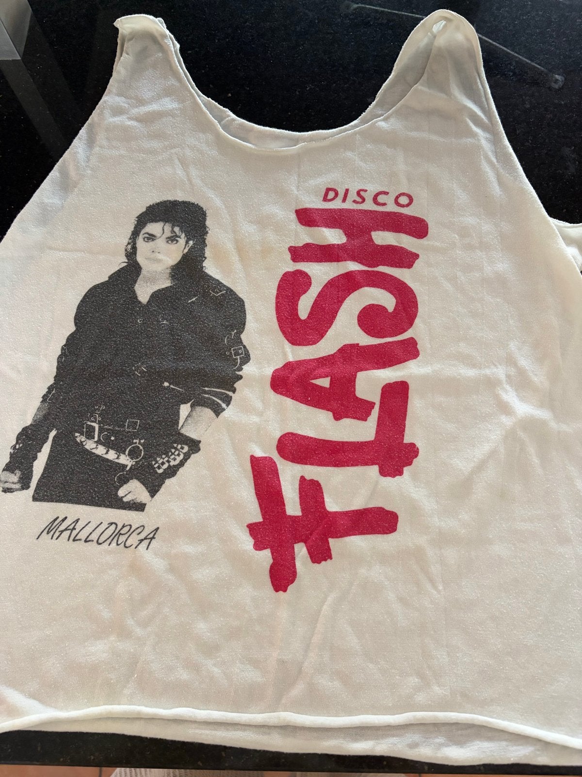 Wit haltershirt Michael Jackson print - Maat M, Wit, Zonder mouw, Gedragen, Ophalen