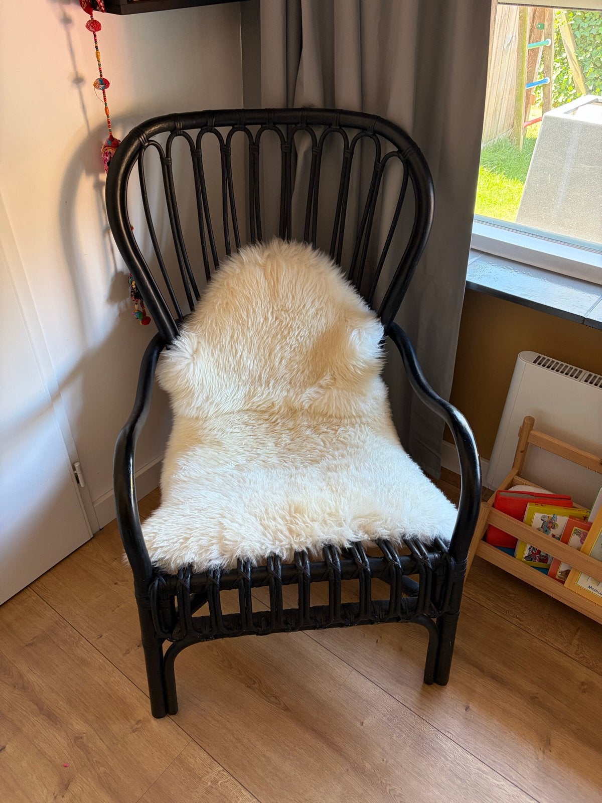 Ikea Rattan, Zwarte rotan stoel, Ophalen, Zwart, Riet of Rotan, Zo goed als nieuw
