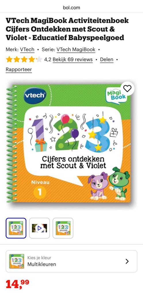 Vtech Magibook Niveau 1 Cijfers ontdekken, Ophalen of Verzenden, Zo goed als nieuw