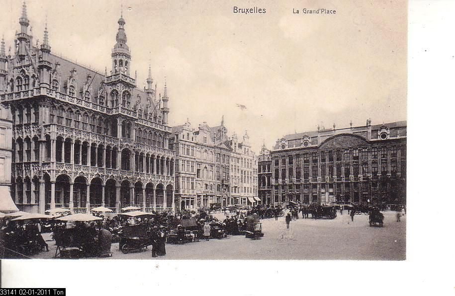 Ansichtkaart Brussel	Grote Markt, Verzamelen, Verzenden, 1920 tot 1940, Ongelopen, Brussel (Gewest)