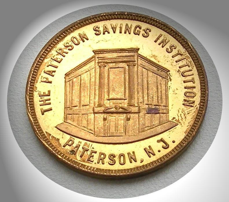 Promotiepenning The Paterson Savings Institution, ca. 1930, Ophalen of Verzenden, Noord-Amerika, Losse munt
