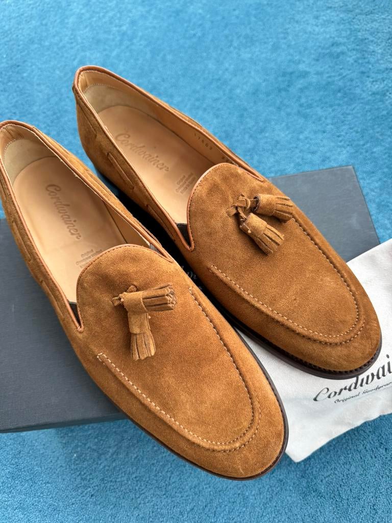 NIEUW Cordwainer Suède Instappers/Loafers EU45, Kleding | Heren, Schoenen, Loafers, Bruin, Verzenden, Nieuw