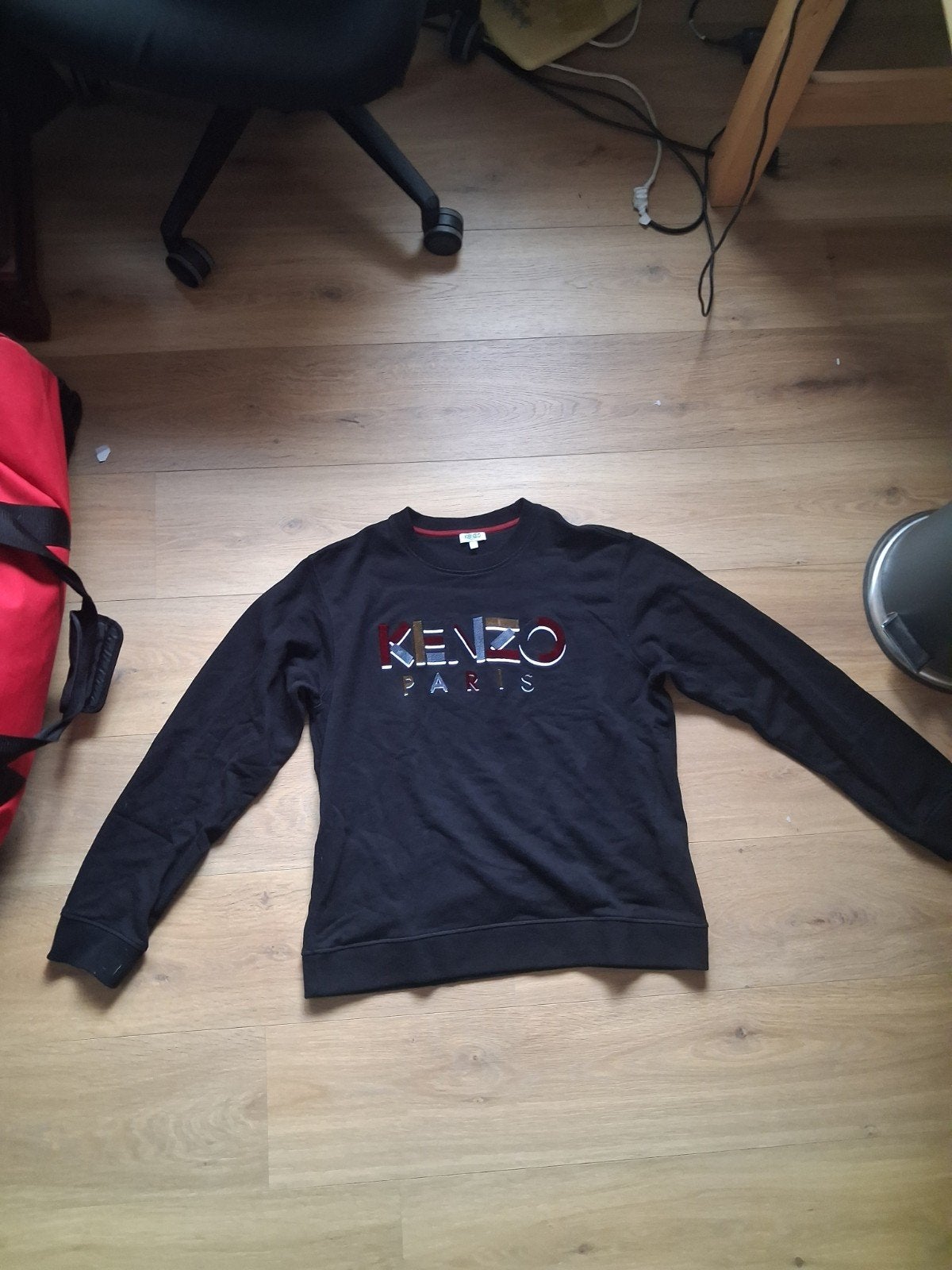 Kenzo Paris Trui Zwart met Geborduurd Logo - Maat L, Maat 52/54 (L), Kenzo, Zwart, Ophalen of Verzenden
