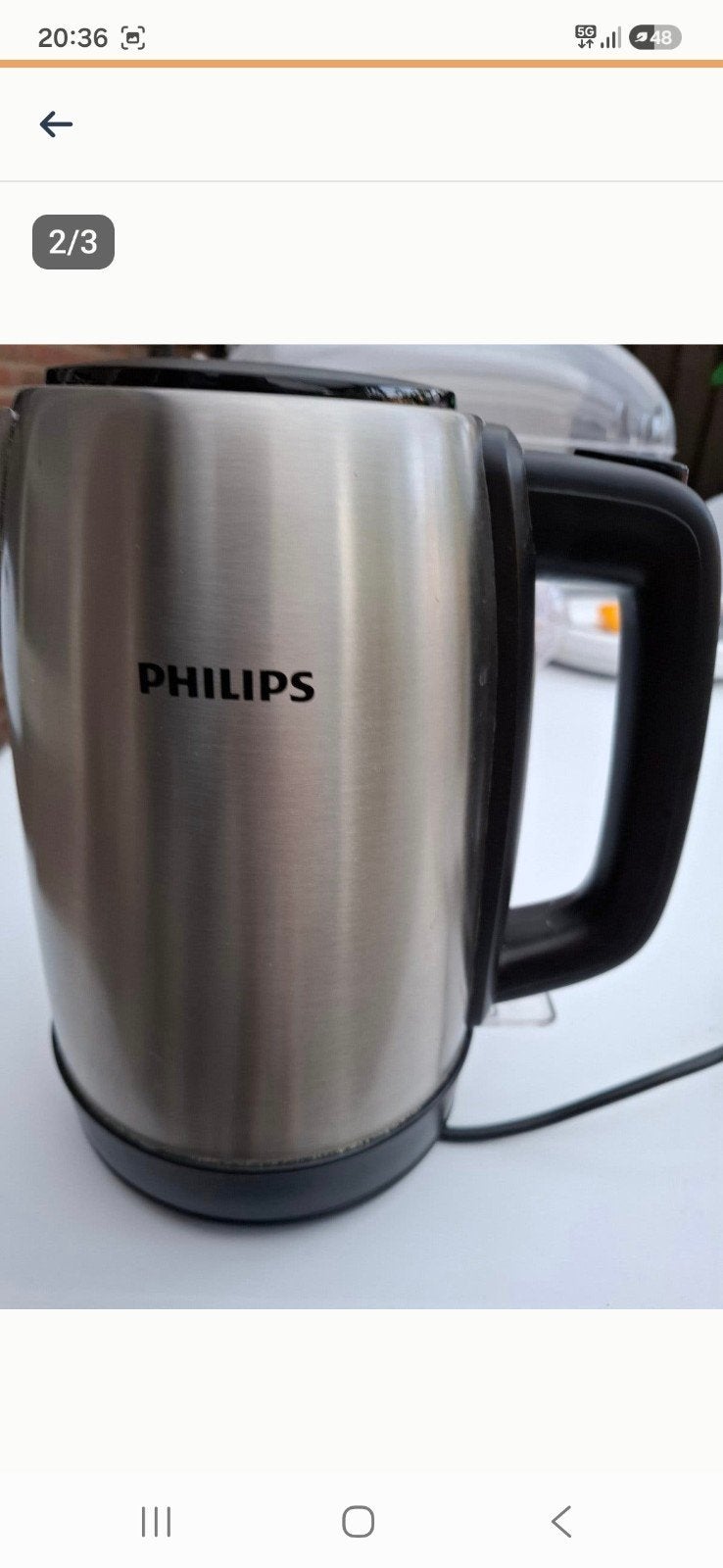 Philips waterkoker - RVS, 1 tot 2 liter, Ophalen, Zo goed als nieuw, Draadloos