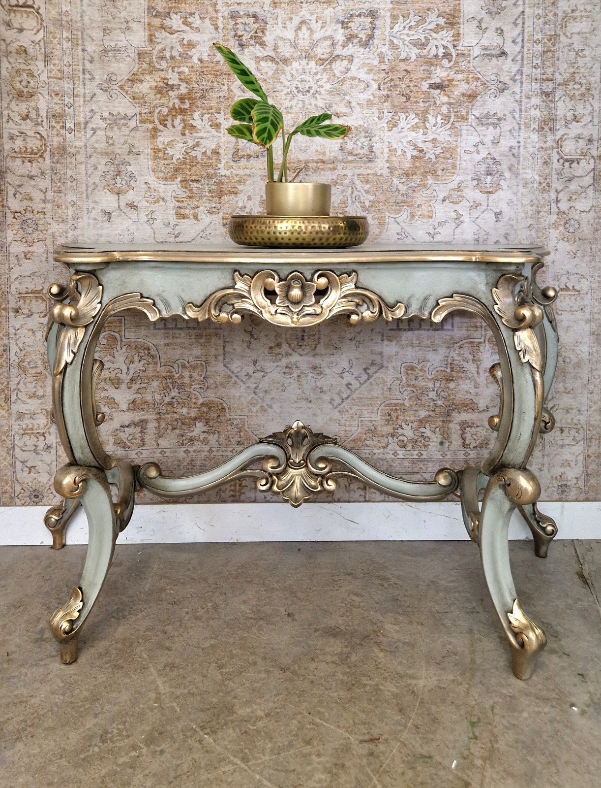 Handbeschilderde Barok Sidetable,Vintage Wandtafel, Donyavimin@gmail.com, Mina Donyavi Meubels, Ophalen of Verzenden, Zo goed als nieuw
