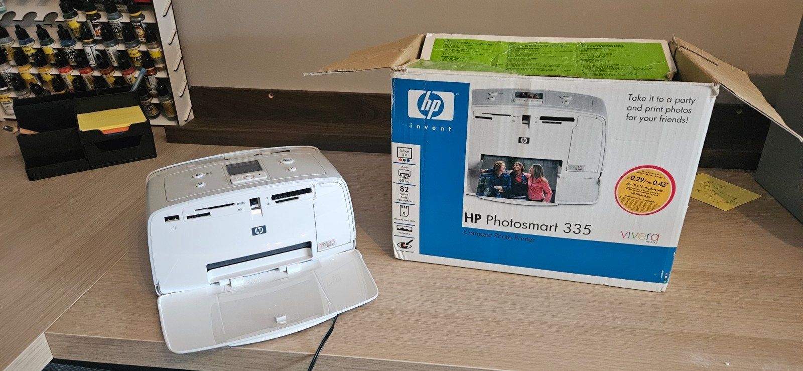 HP Photosmart 335 Compacte Fotoprinter, Gebruikt, Fotoprinter, PictBridge, Inkjetprinter