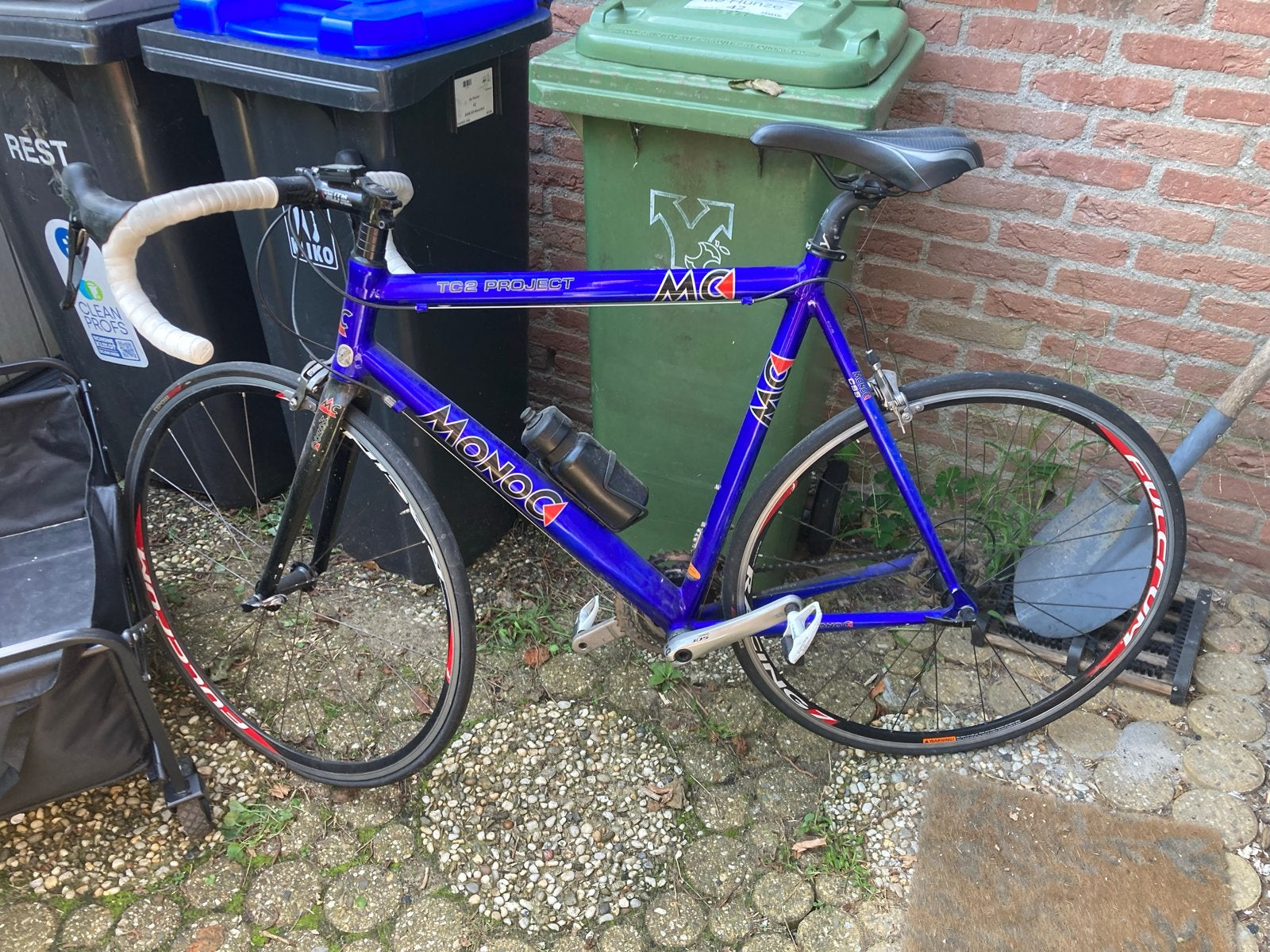 Monoc racefiets - Blauw, gebruikt, 28 inch, Gebruikt, Aluminium, 15 tot 20 versnellingen