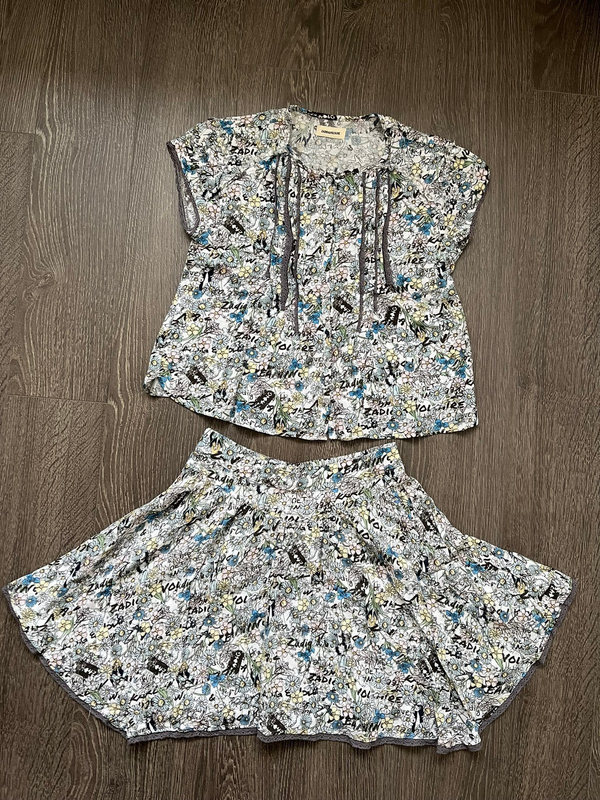 Meisjes setje rokje en shirtje van Zadig & Voltaire mt 176, Ophalen of Verzenden, Zo goed als nieuw, Meisje, Setje