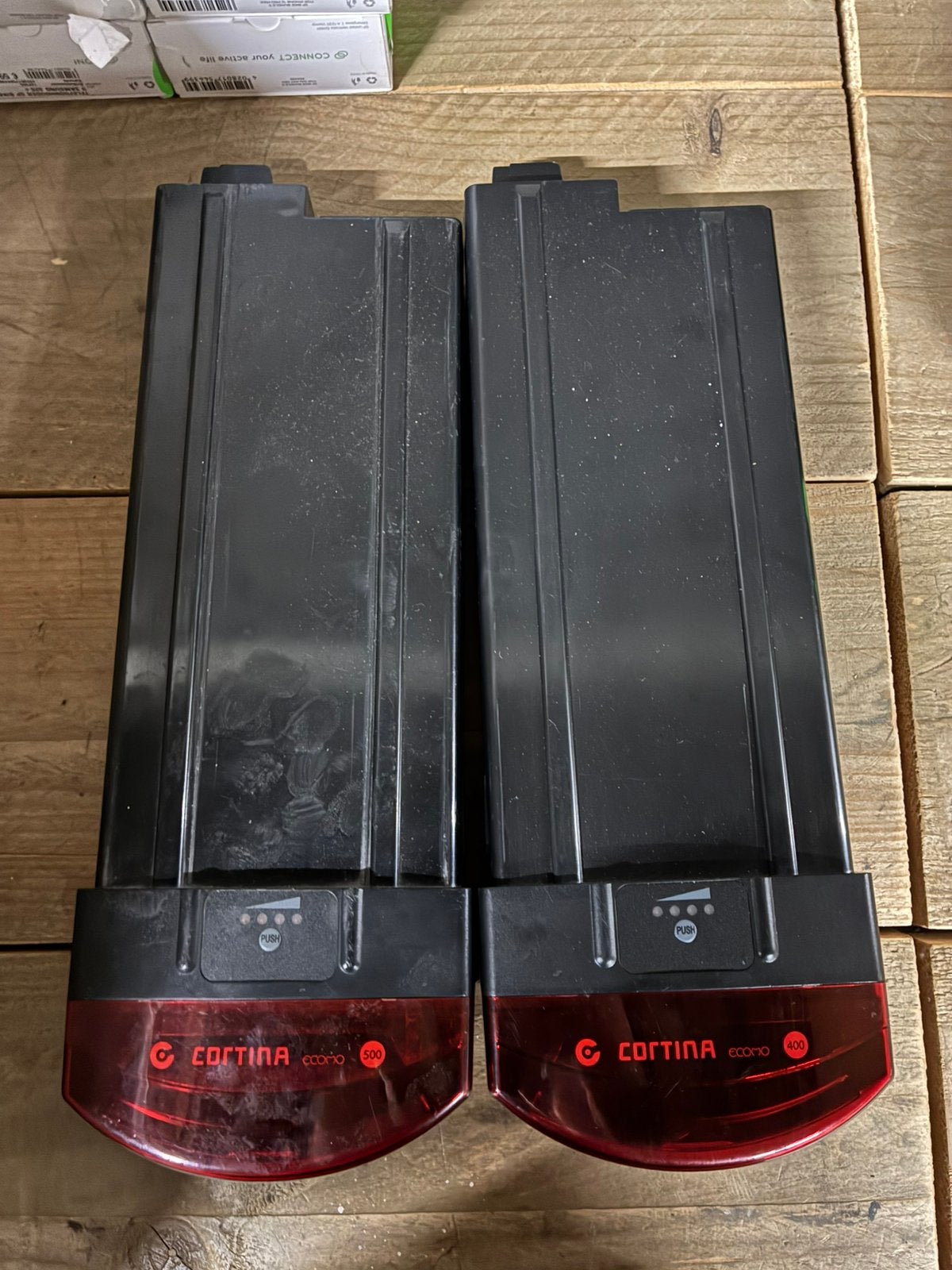 Cortina Ecomo Accu’s (24V - 400Wh & 500Wh) Bagagedrager, Accu, Gebruikt, Info@gewoonfietsen.nl, 2712LA