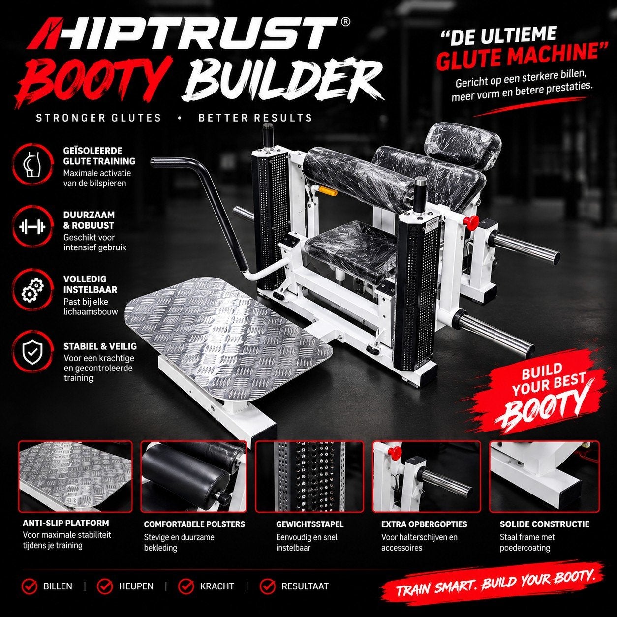 Nieuwe Hip Thrust Bootybuilder Fitness Apparaat, Sport en Fitness, Ophalen, Nieuw, Benen, Overige typen