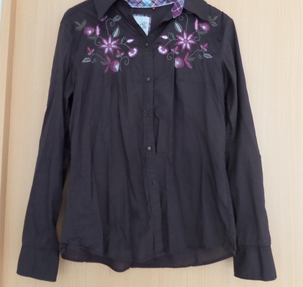 Donkerbruine aparte katoenen Esprit blouse maat 38, Kleding | Dames, Maat 38/40 (M), Bruin, Ophalen of Verzenden, Zo goed als nieuw
