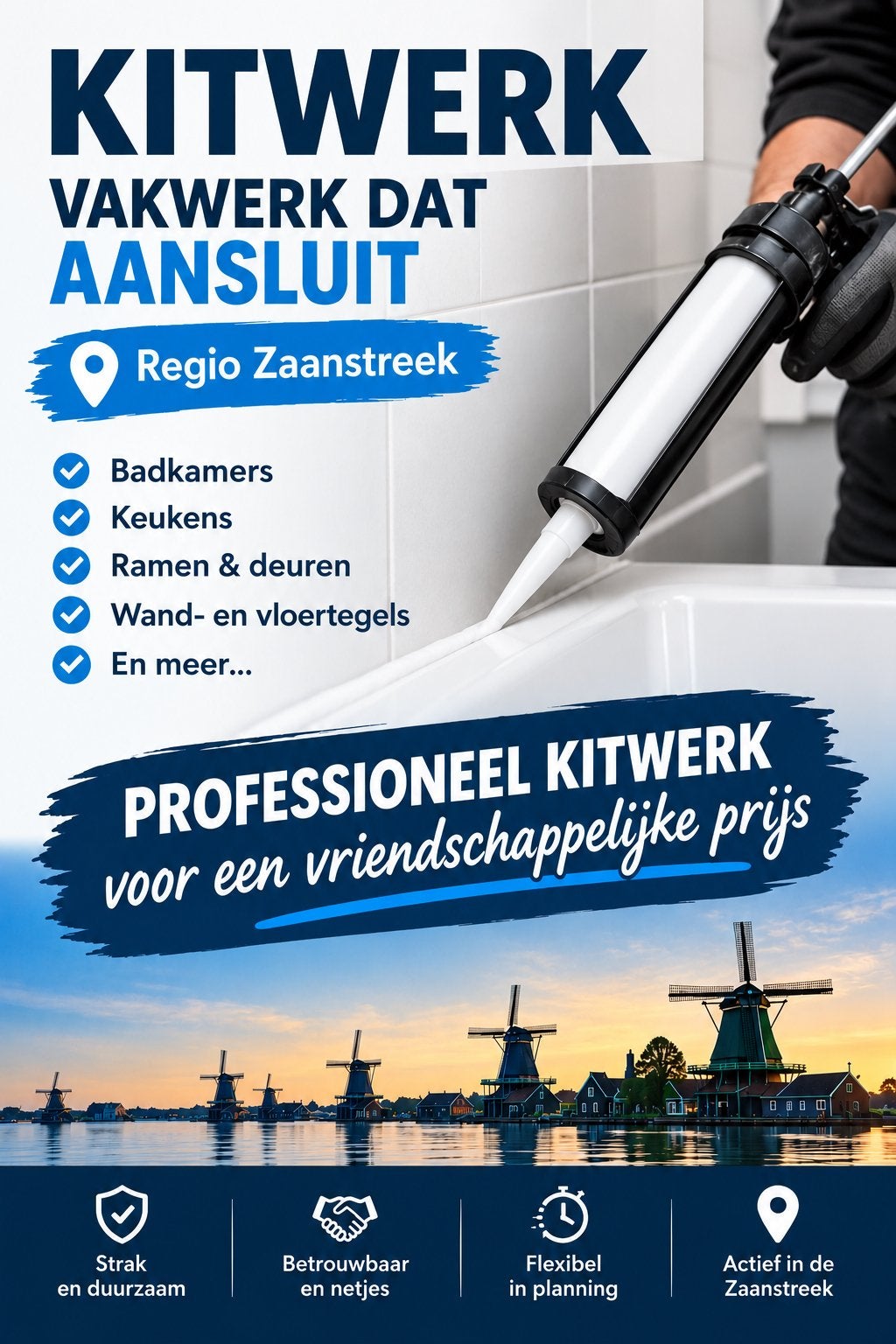 Profesionele kitter aangeboden, Ophalen of Verzenden