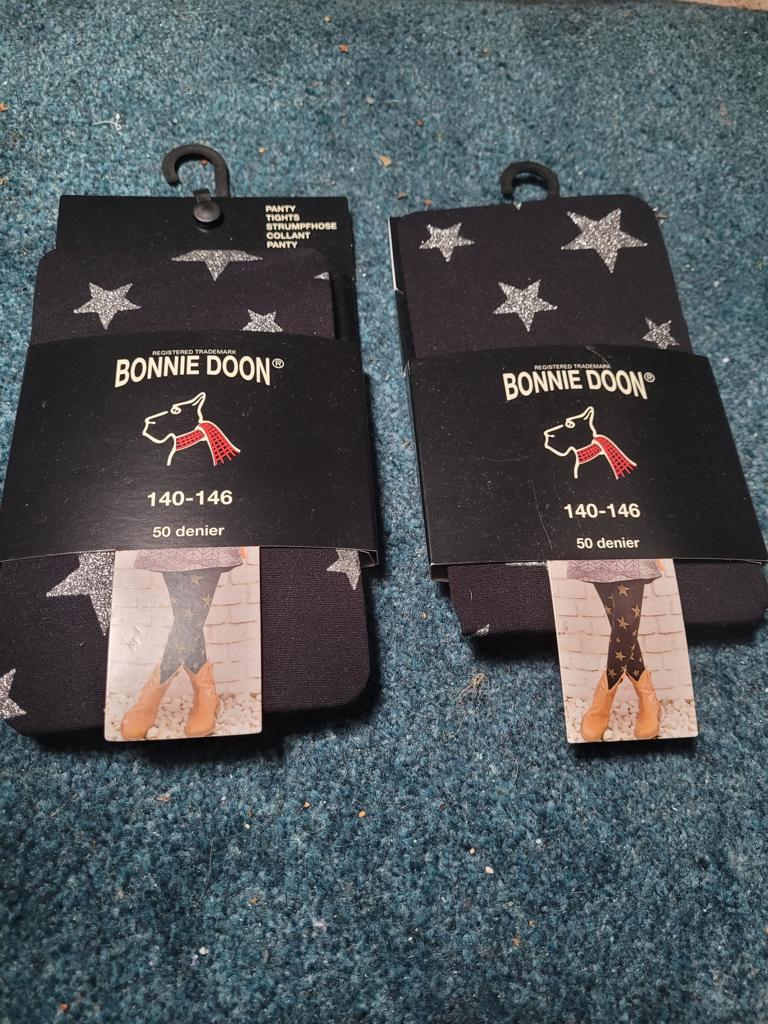 2x panty maat 140/146 feest kerst ster zwart zilver, Meisje, Overige typen, Nieuw, Ophalen of Verzenden