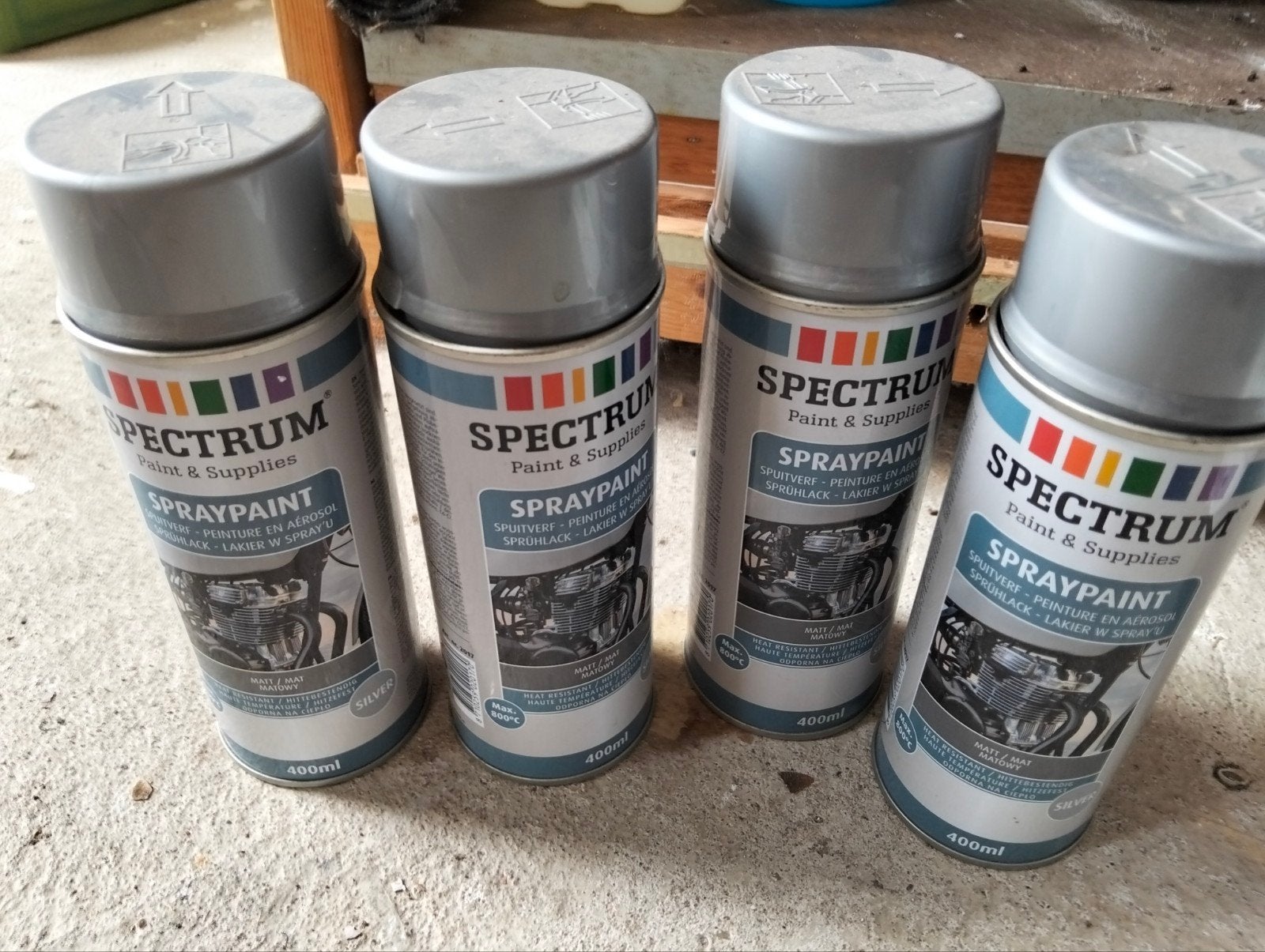 Spectrum Spuitverf Zilver - 400ml (4 stuks), Doe-het-zelf en Verbouw, Ophalen of Verzenden, Nieuw