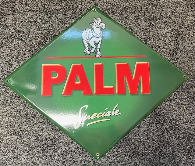 Authentiek emaille reclamebord van Palm Bier., Ophalen of Verzenden, Gebruikt, Reclamebord