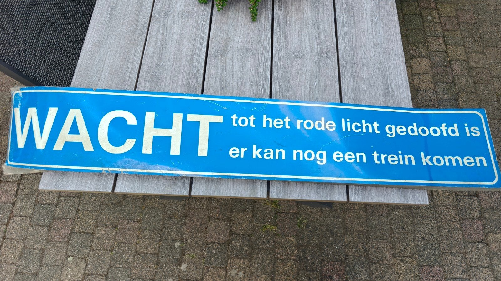 NS Spoorwegbord "WACHT tot het rode licht gedoofd is, Ophalen of Verzenden