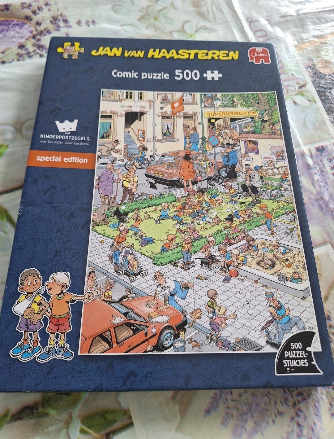 Jan van Haasteren puzzel 500 stukjes kinderpostzegels, Hobby en Vrije tijd, Ophalen of Verzenden, 500 t/m 1500 stukjes, Zo goed als nieuw