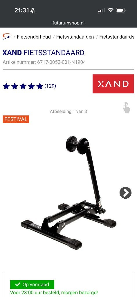 Fiets standaard, Ophalen, Zo goed als nieuw, Overig gereedschap