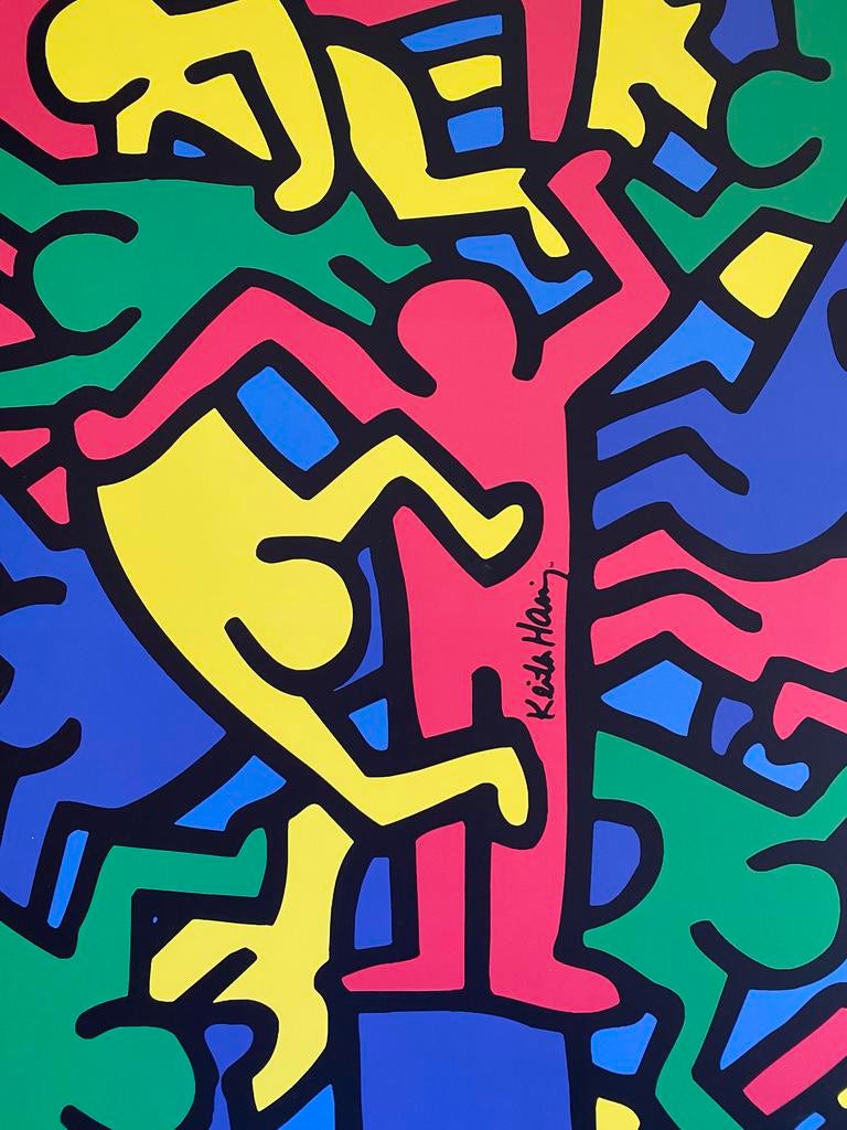 Keith Haring art-print van 78 x 78 cm, Gebruikt, Onbekend, Ophalen of Verzenden, Print