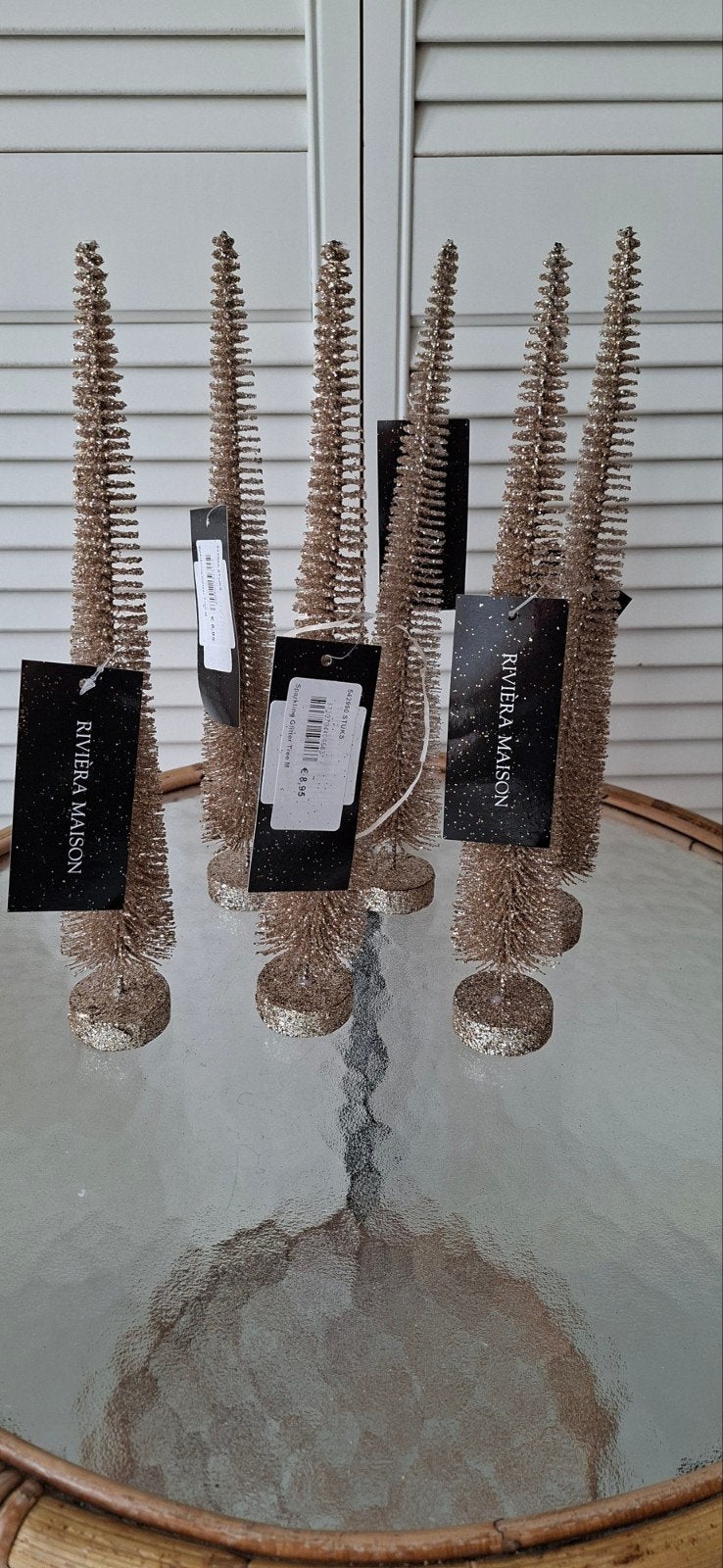 6x Riviera Maison Sparkling Glitter tree maat M, Ophalen of Verzenden, Nieuw