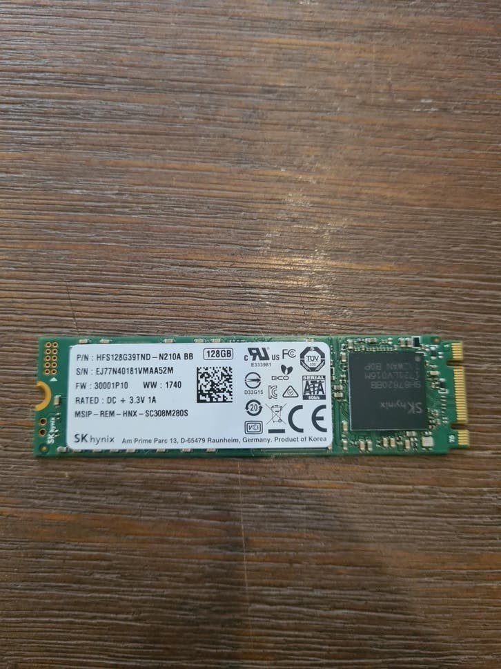 SK Hynix 128GB M.2 SSD - Snelle opslag voor laptop/desktop, Computers en Software, Harde schijven, Gebruikt, Server, Intern, SSD