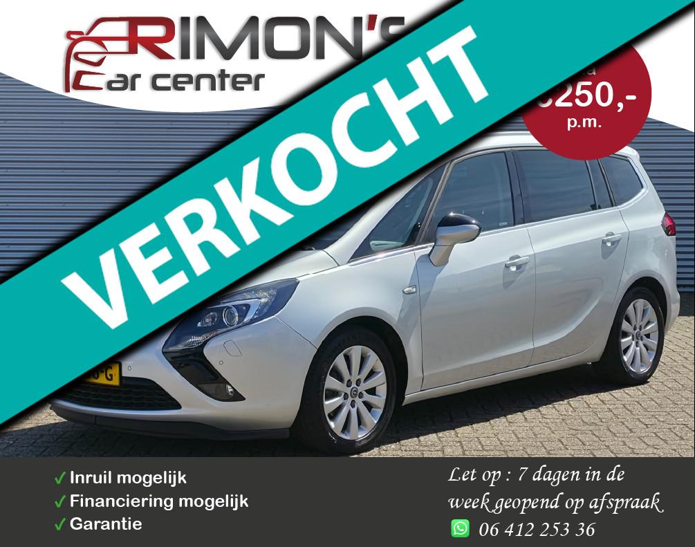 Opel Zafira Tourer 1.4 Blitz 7p. Leder Camera Navi Stoel+Stu, Auto's, Gebruikt, Euro 6, 4 cilinders, 7 stoelen