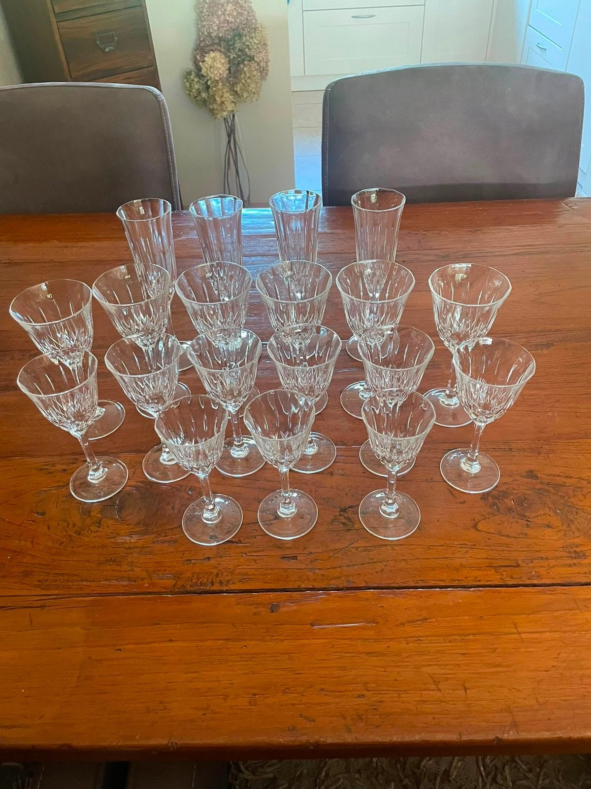 Italiaans kristal glazenset (Capri Crystal), Verzamelen, Glas en Borrelglaasjes, Ophalen, Zo goed als nieuw, Overige typen