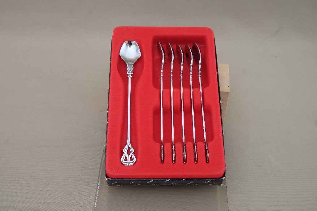 6 vintage lange theelepels merk Michelin, Antiek en Kunst, Ophalen of Verzenden