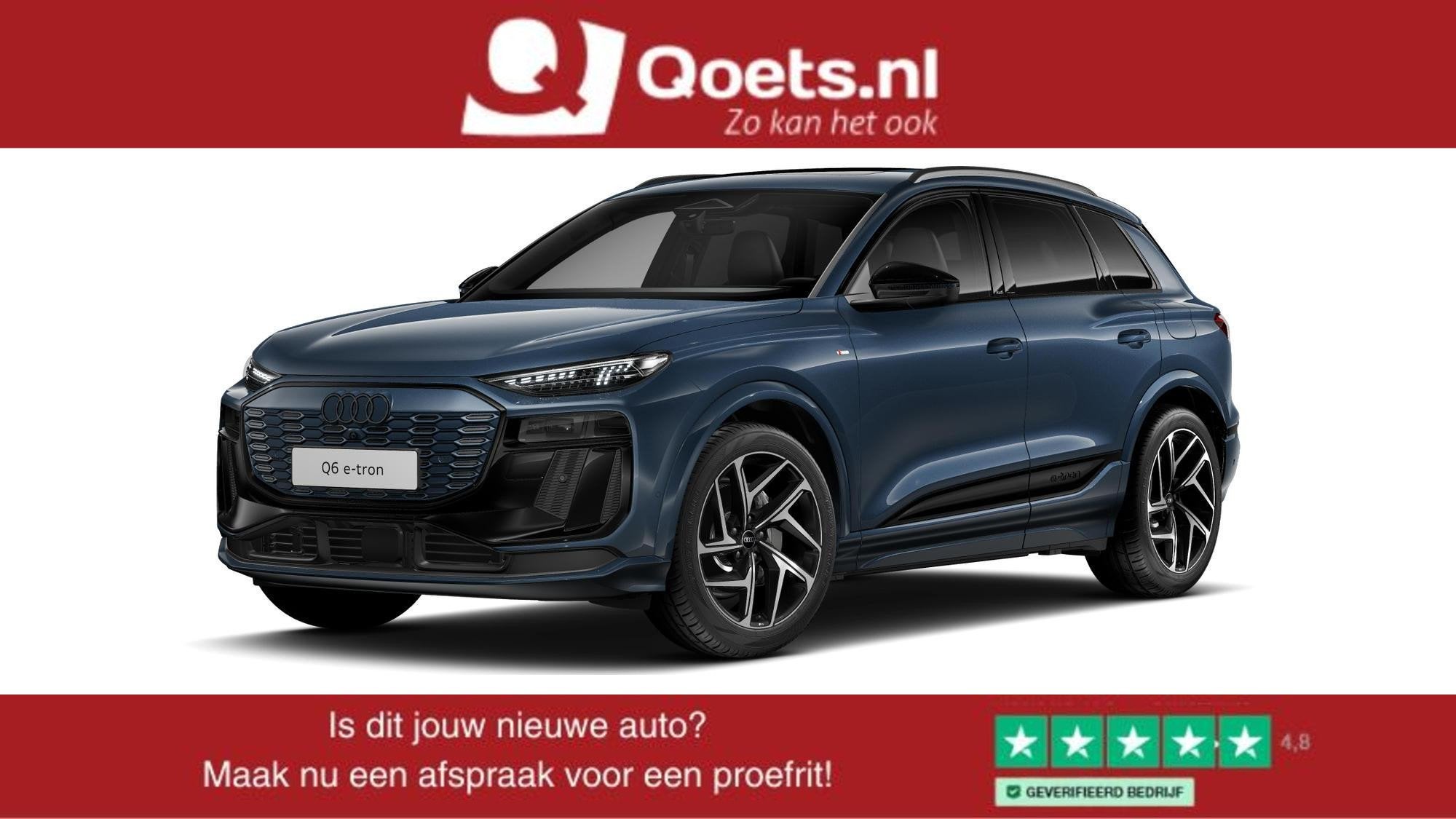 Audi Q6 e-tron S edition quattro 100 kWh Tech Pro - Panorama, Gebruikt, Met garantie (alle), Blauw, Leder