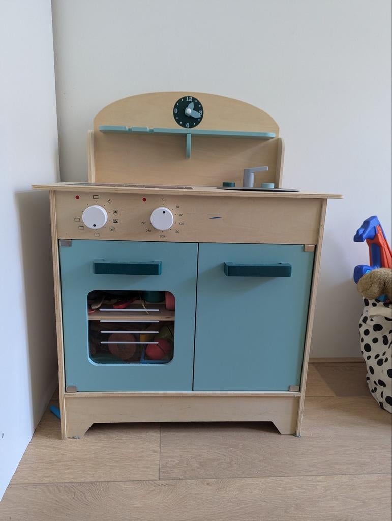 Dille & Kamille speelgoedkeuken met toebehoren, Kinderen en Baby's, Speelgoed | Speelkeukens, Gebruikt, Speelkeuken, Hout, Ophalen