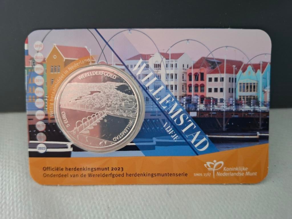 Willemstad Curaçao 5 Euro Herdenkingsmunt 2023, Verzenden, Koningin Beatrix, Euro's, Losse munt
