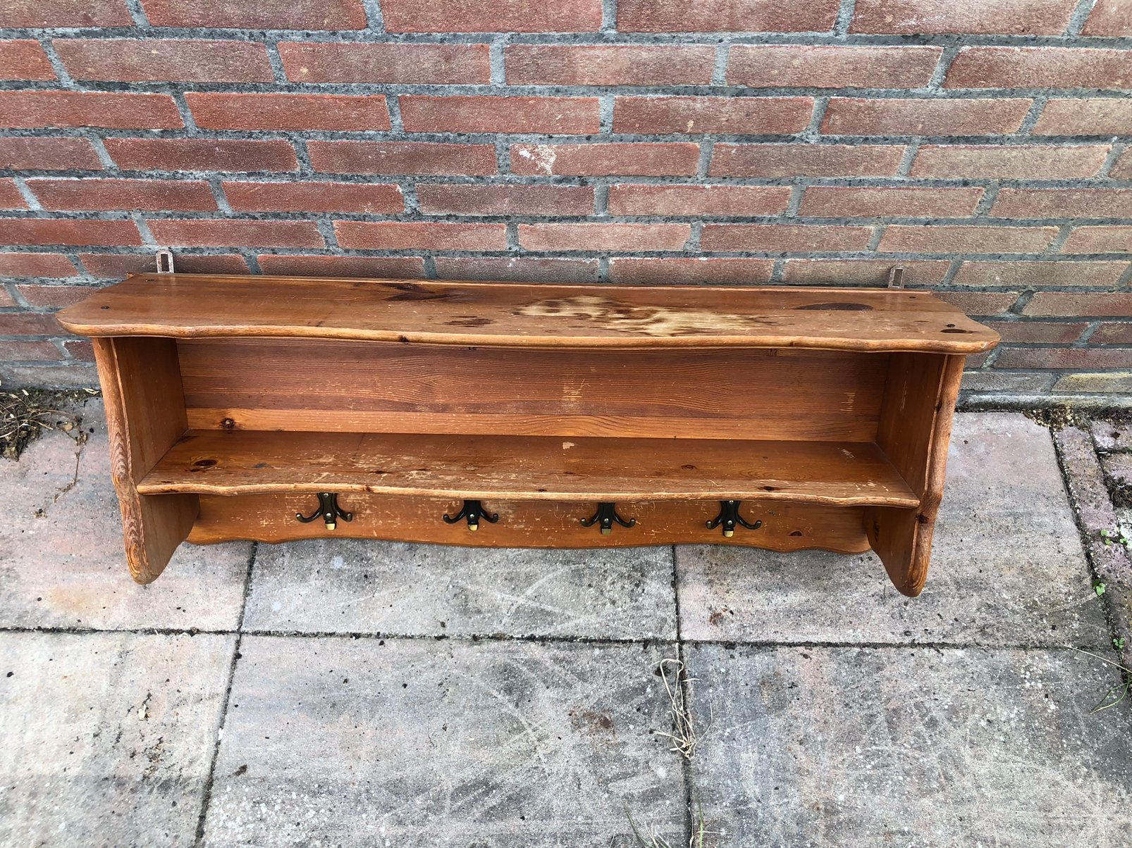 Old look kapstok grenen., Huis en Inrichting, Woonaccessoires | Kapstokken, Zo goed als nieuw, Minder dan 100 cm, Hout, Ophalen
