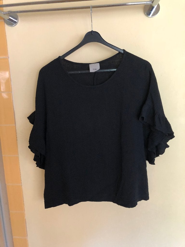 luchtige zachte zwarte blouse / top KIMM Ssaar mt M katoen, Kleding | Dames, Maat 38/40 (M), Verzenden, Zwart, KIMM/Ssaar