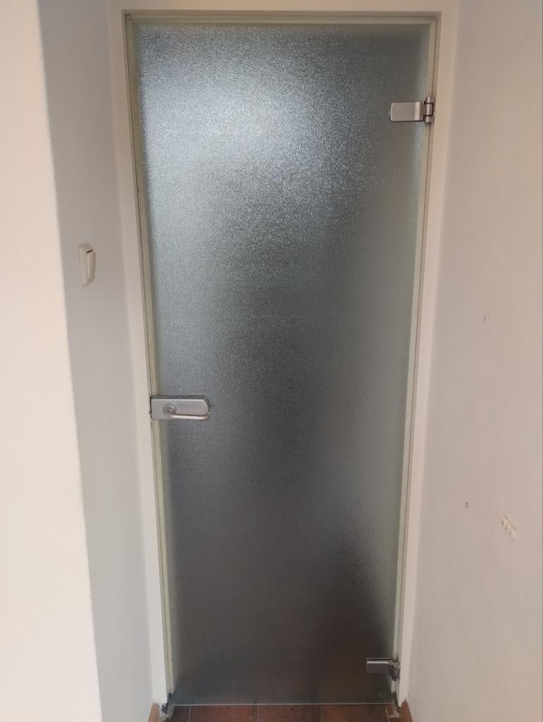Glazen deur frosted, Ophalen, Minder dan 80 cm, Binnendeur, Minder dan 200 cm