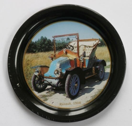 Onderzetters met afbeelding van oldtimers - auto s - van BIM, Gebruikt, Glasonderzetter, Stapelbaar, Metaal