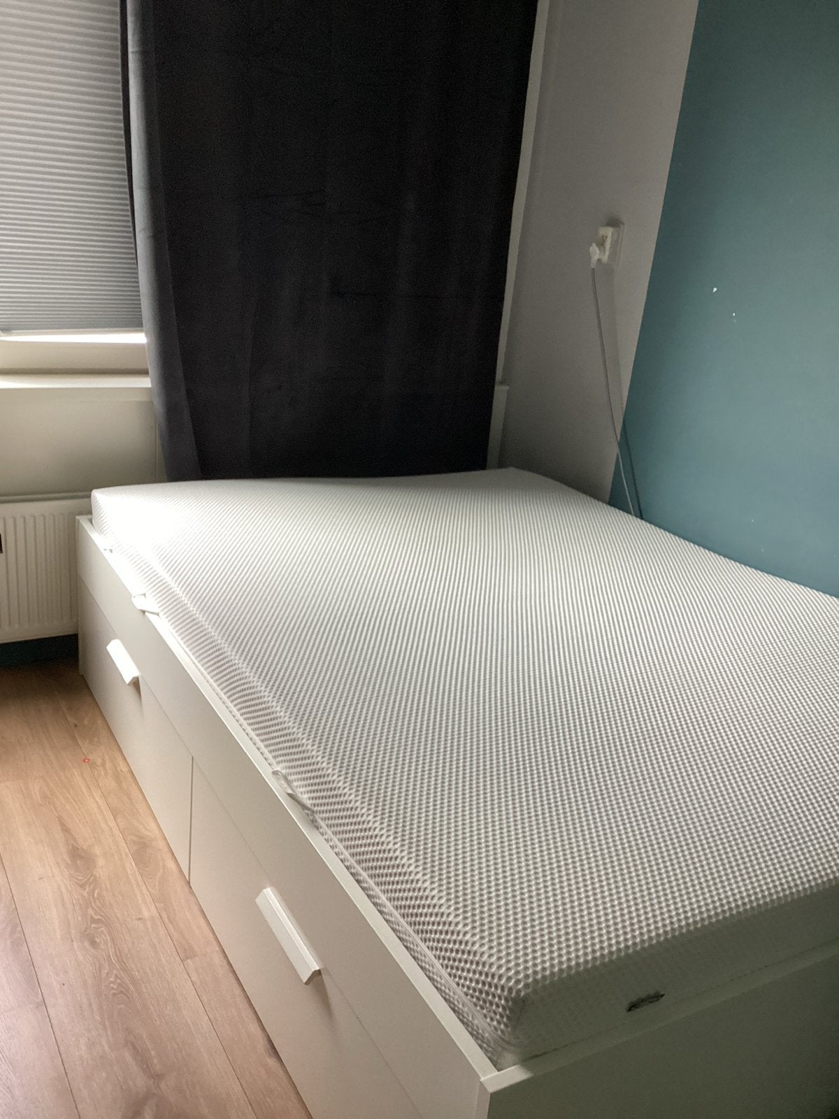 Nieuw bed 140x200 met opberglades brimnes, Ophalen, Wit, 140 cm, 200 cm