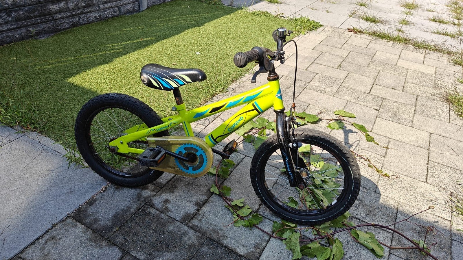Corvino kinderfiets 16 inch - Geel/Groen, Ophalen, Terugtraprem, Corvino, 16 tot 20 inch